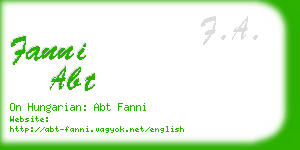 fanni abt business card